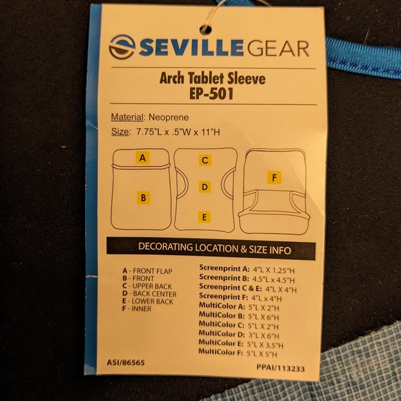 🆕Padded Arch Sleeve Case for 10" Tablets in Black + Blue - Picture 4 of 6